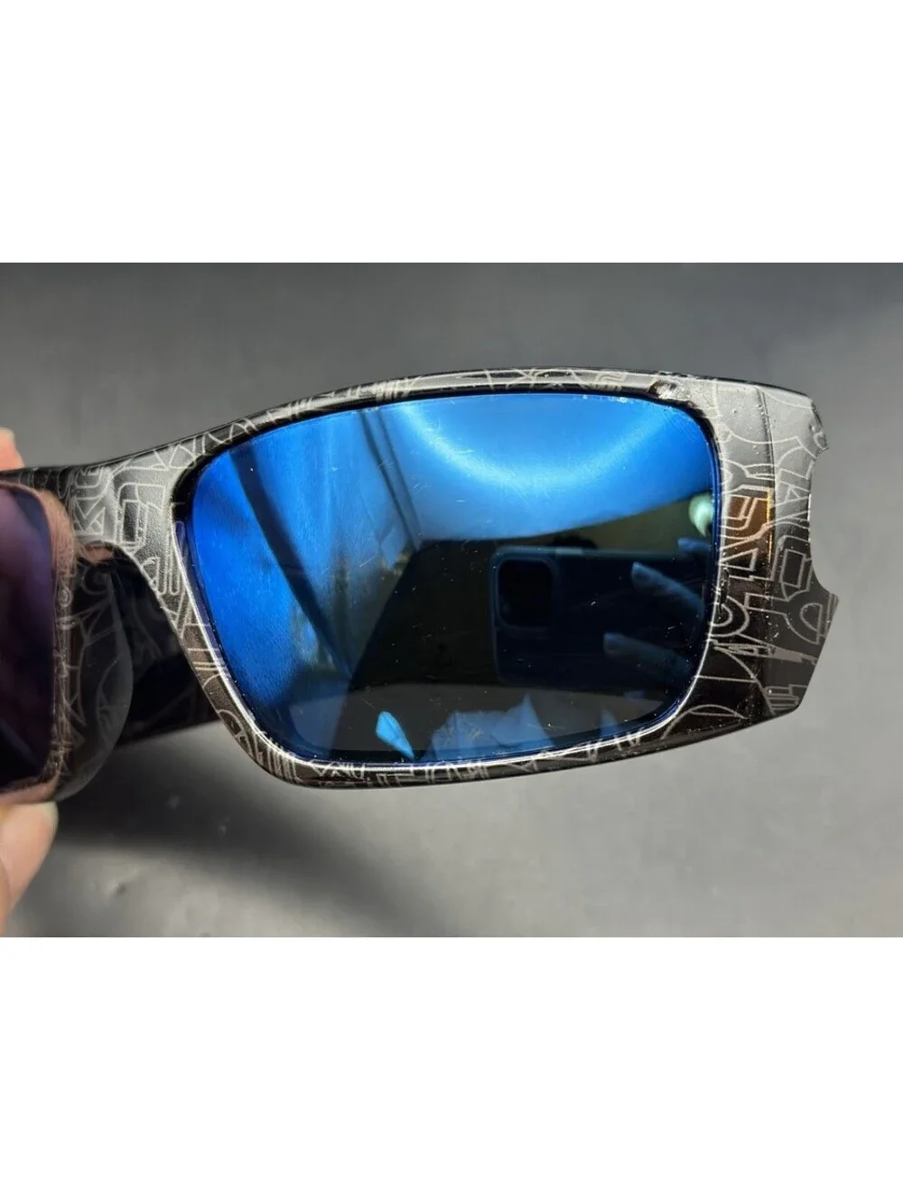 Oakley Fuel Cell Polished Black Ghost Text w/Ice Iridium Lenses
